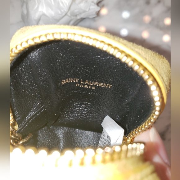 Saint Laurent Cube Molly Suede YSL Keyring/Coin pouch - Picture 9 of 11